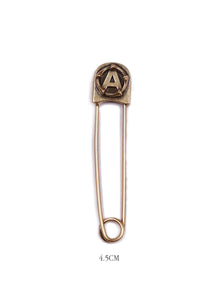 ANARCHY SIGN SAFETY PIN - BRASS